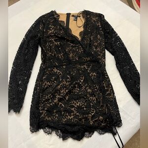 Forever 21 Black Lace Long Sleeve Dress